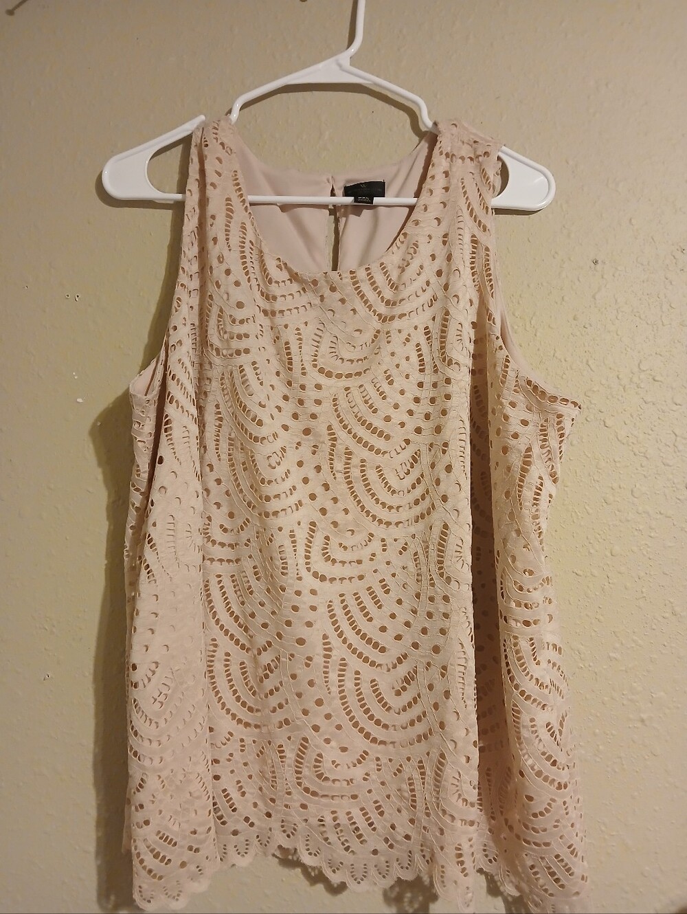 Worthington Petite Pale Pink Lace Shell